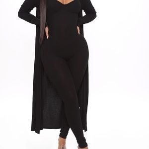 Jumpsuit Set - Black Sz L